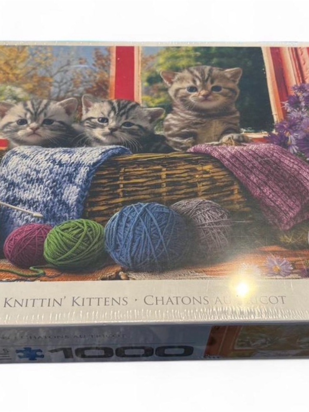 Knittin' Kittens 1000-Piece Puzzle - Multicolor Yarn & Kittens